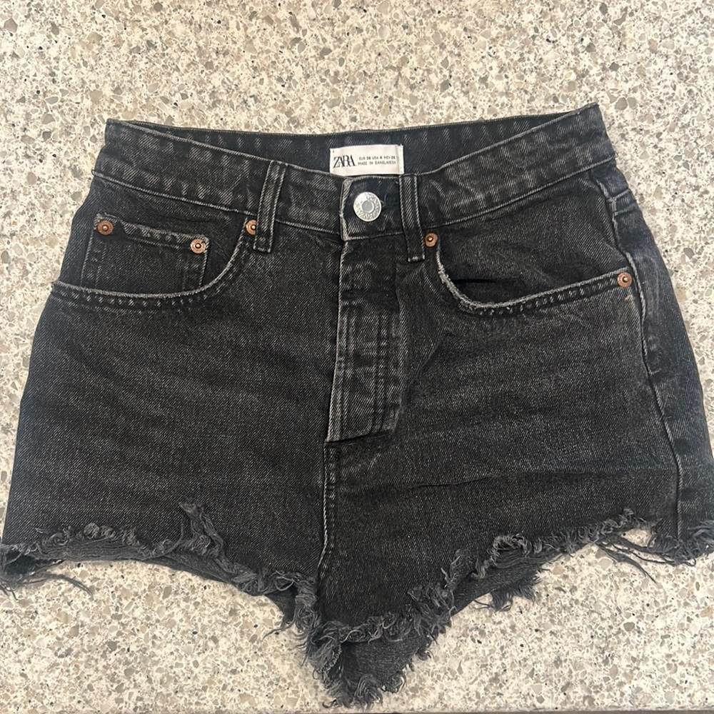 Zara Black Denim Shorts